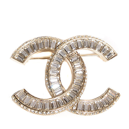 Chanel Baguette Crystal C Brooch Silver 1 of 5