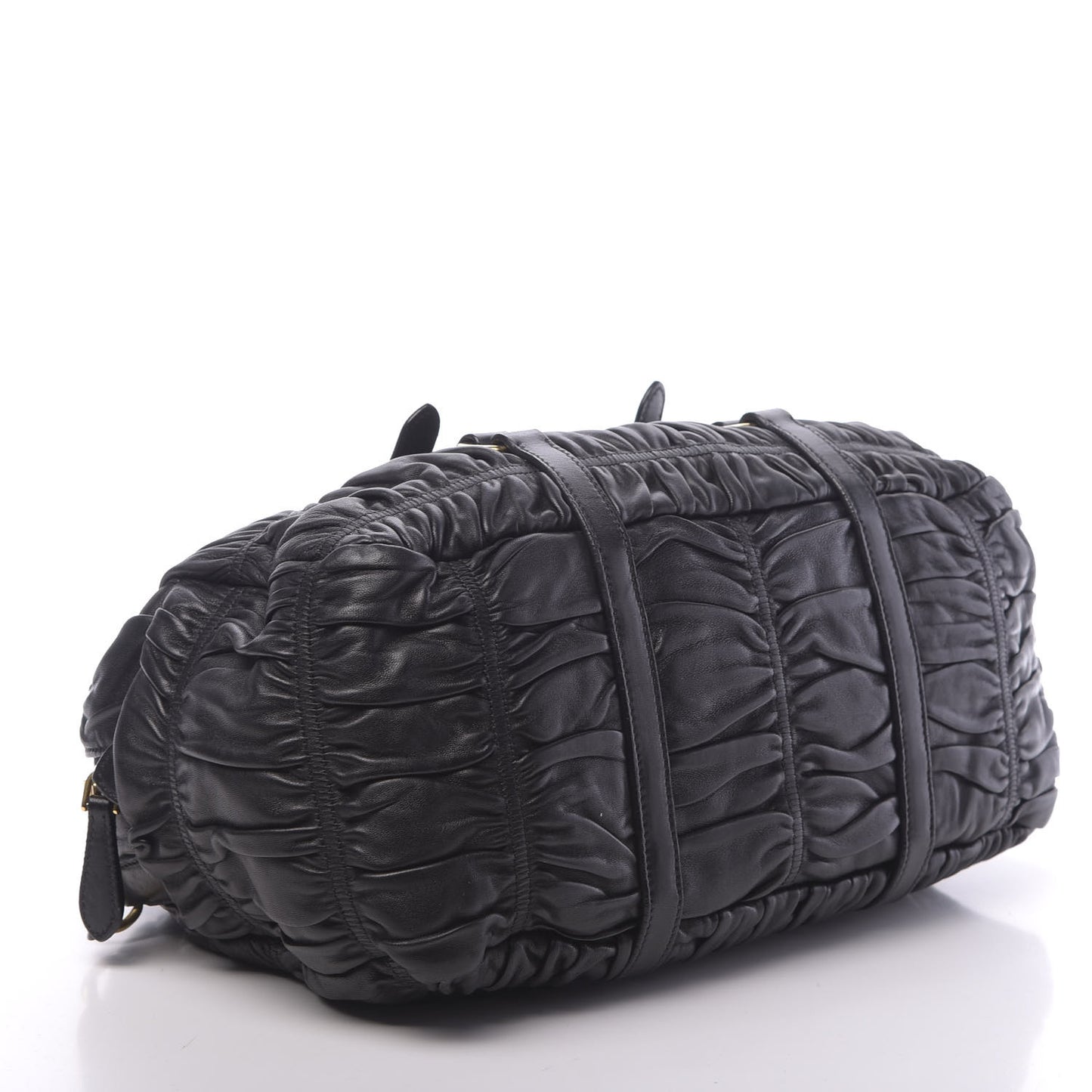 Nappa Gaufre Buckle Bowler Black