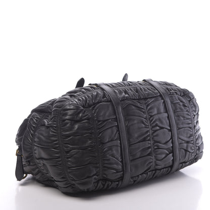 Prada Nappa Gaufre Buckle Bowler Black 4 of 11