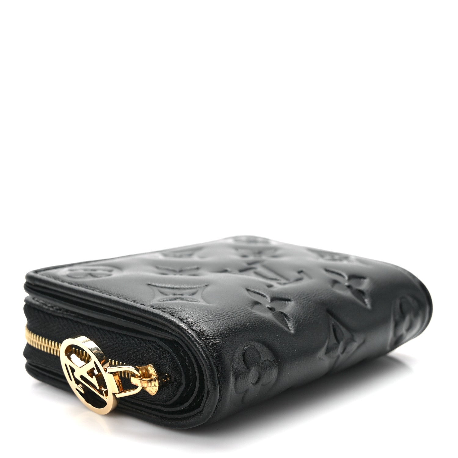 Louis Vuitton Lambskin Embossed Monogram Lou Coussin Wallet Black 3 of 8