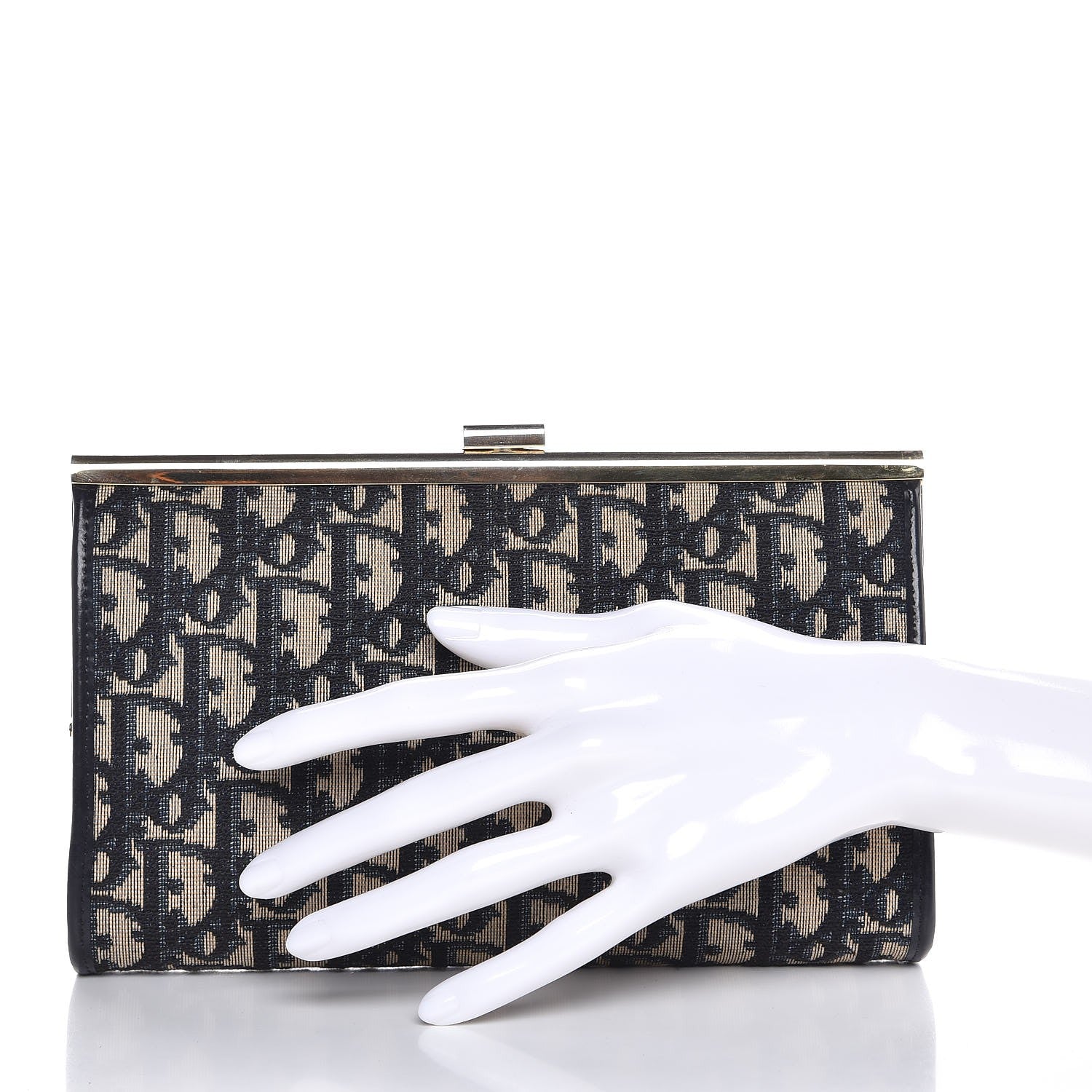 Christian Dior Monogram Small Clutch Navy Blue 2 of 7