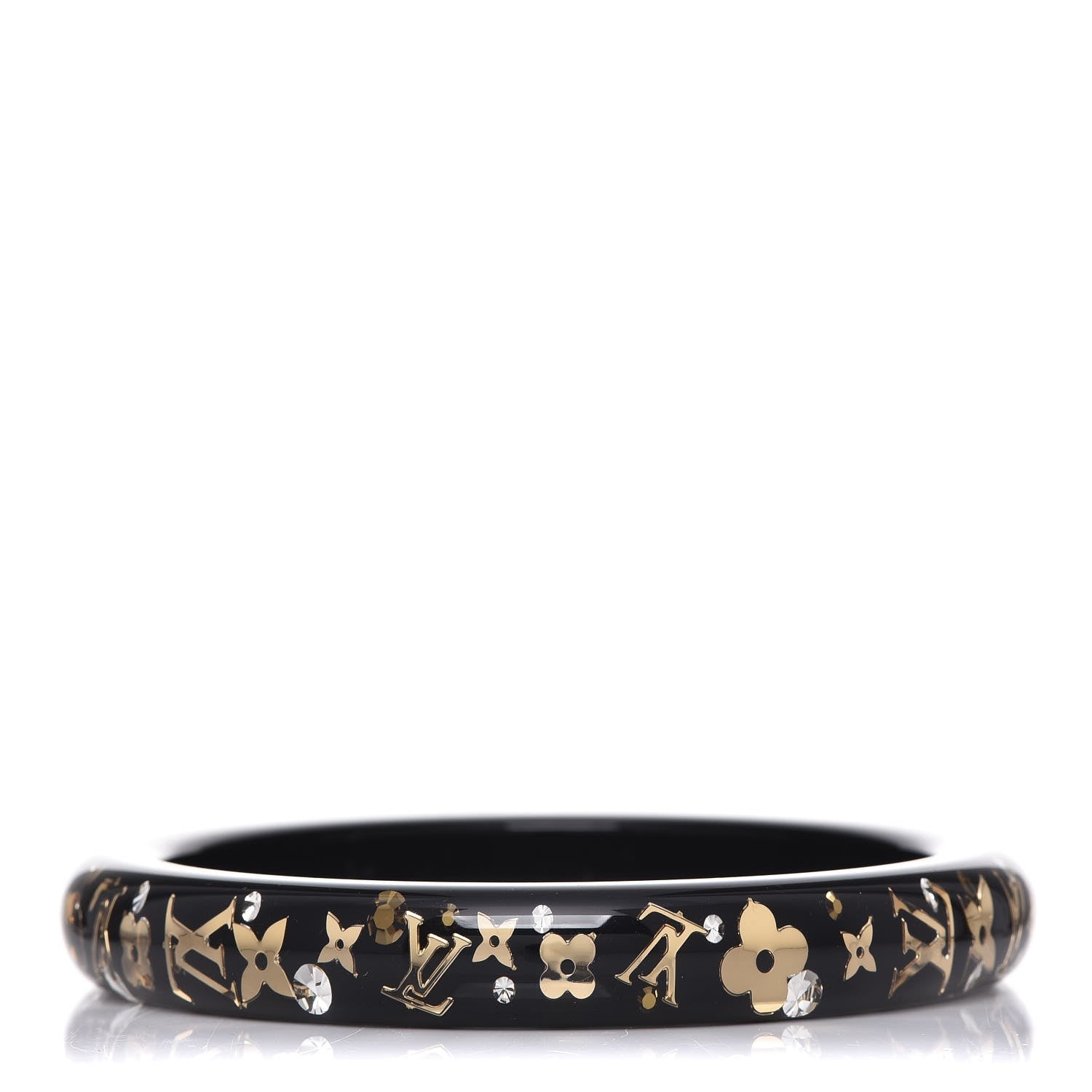 Louis Vuitton Resin Swarovski Small Inclusion Bracelet PM Black 1 of 4