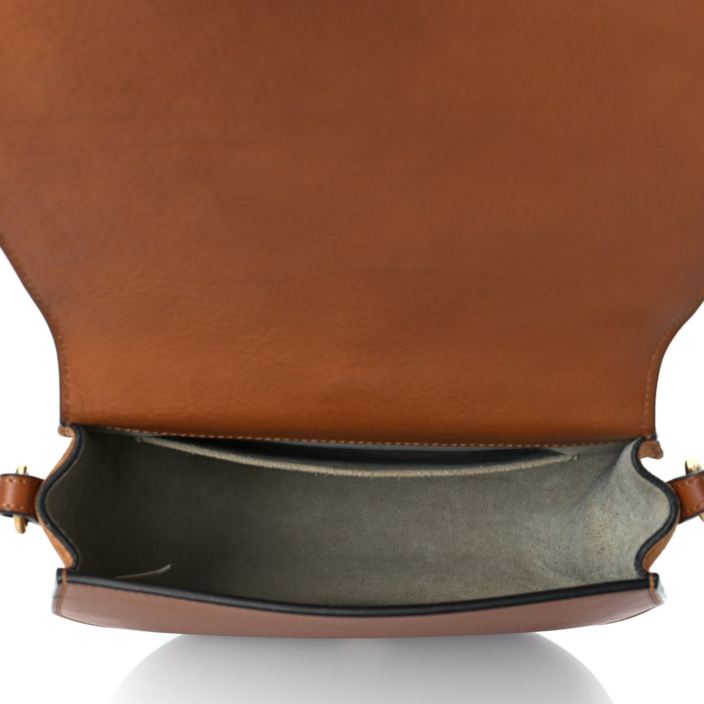 Calfskin Suede Medium Nile Bracelet Bag Caramel