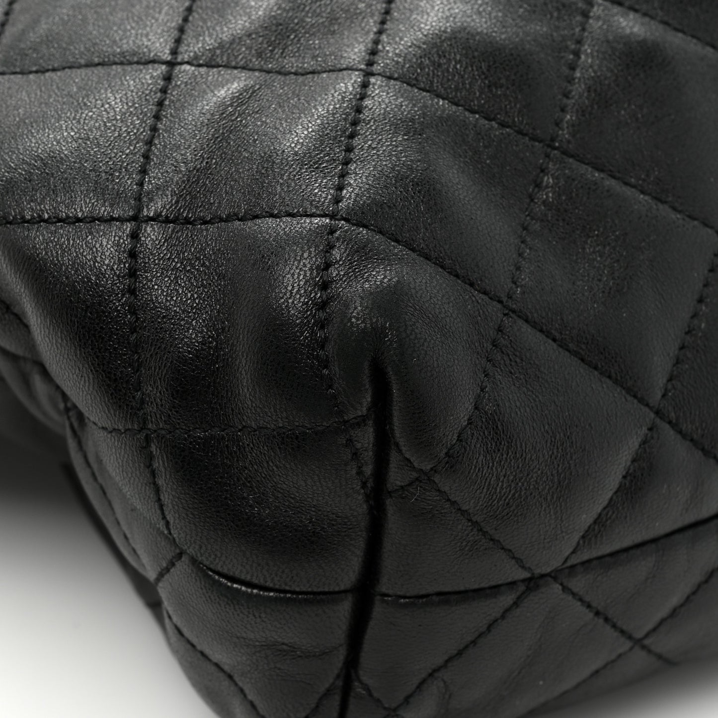 Lambskin Quilted Maxi Icare Shopping Tote Black