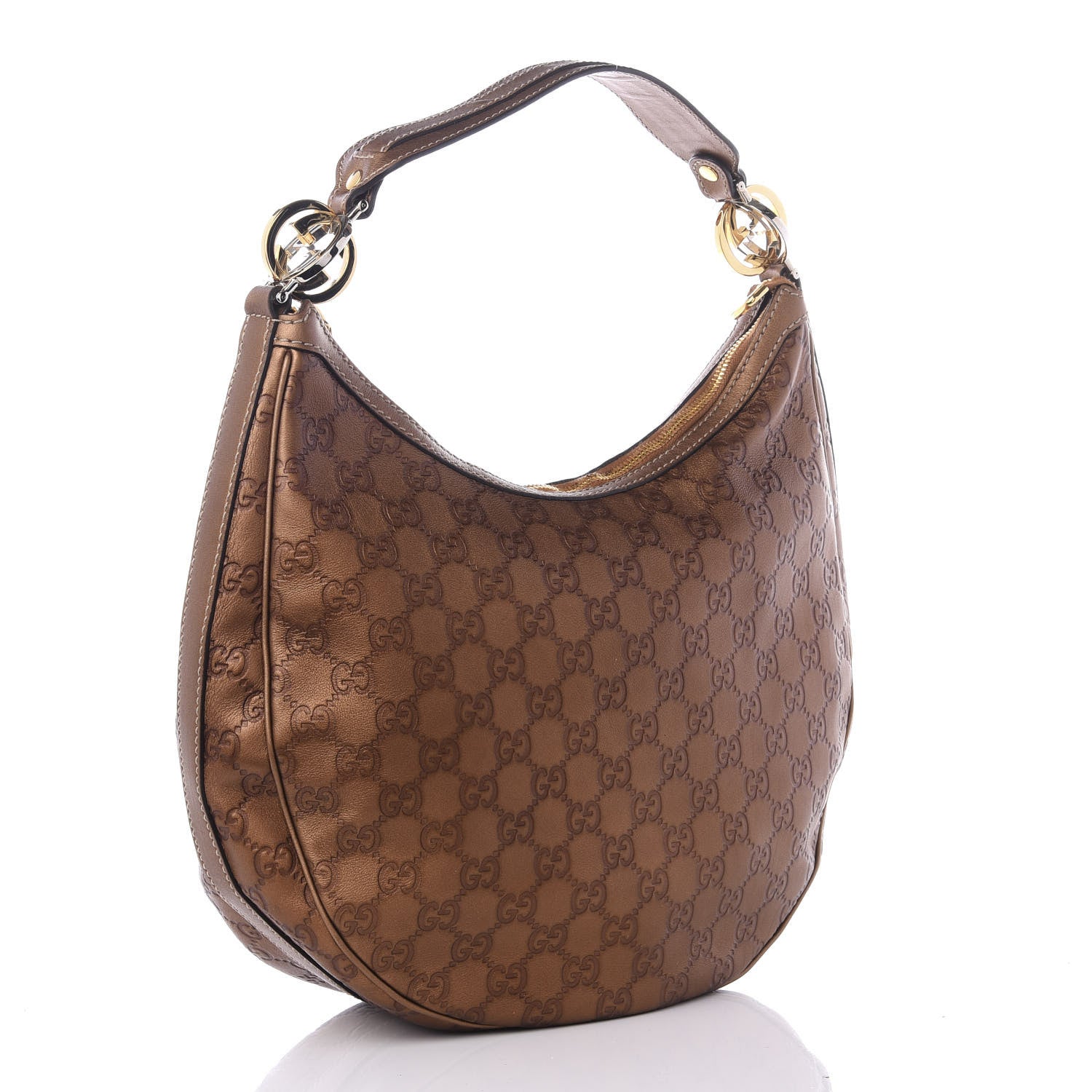 Gucci Guccissima Medium GG Twins Hobo Bronze 2 of 8