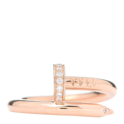 Cartier 18K Pink Gold Diamond Juste Un Clou Ring 53 6.25 1 of 6