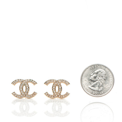 Chanel Crystal CC Earrings Gold 2 of 7