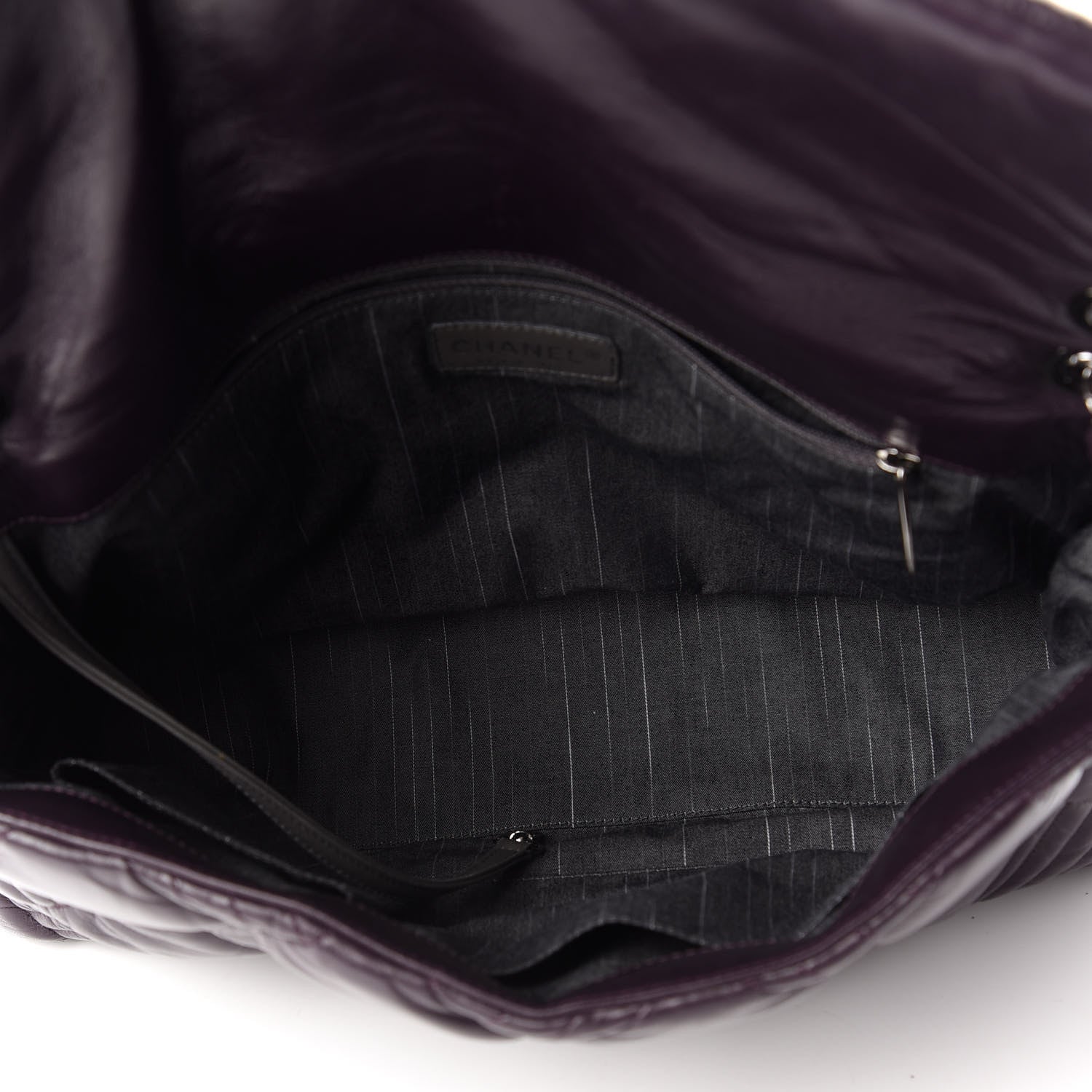 Chanel Calfskin Diagonal Quilted Flap Purple 5 of 10