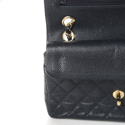 Chanel Caviar Quilted Small Double Flap Navy 14 of 15