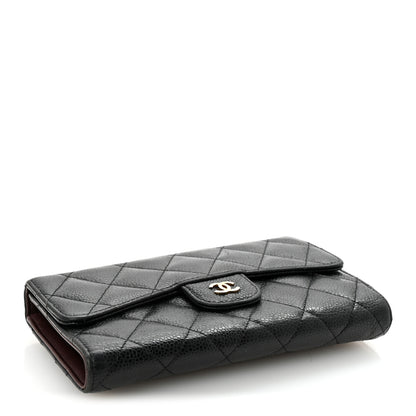 Chanel Caviar Quilted Long Flap Wallet Black 4 of 8
