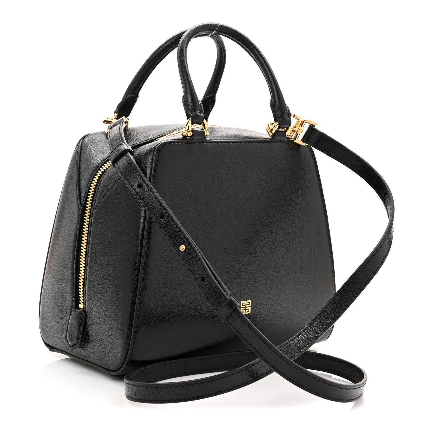 Tumbled Buffalo Mini Antigona Cube Bag Black