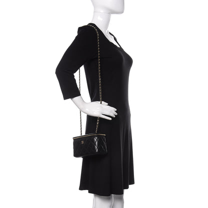 Chanel Lambskin Quilted Small Vanity Case With Chain Black 2 of 11