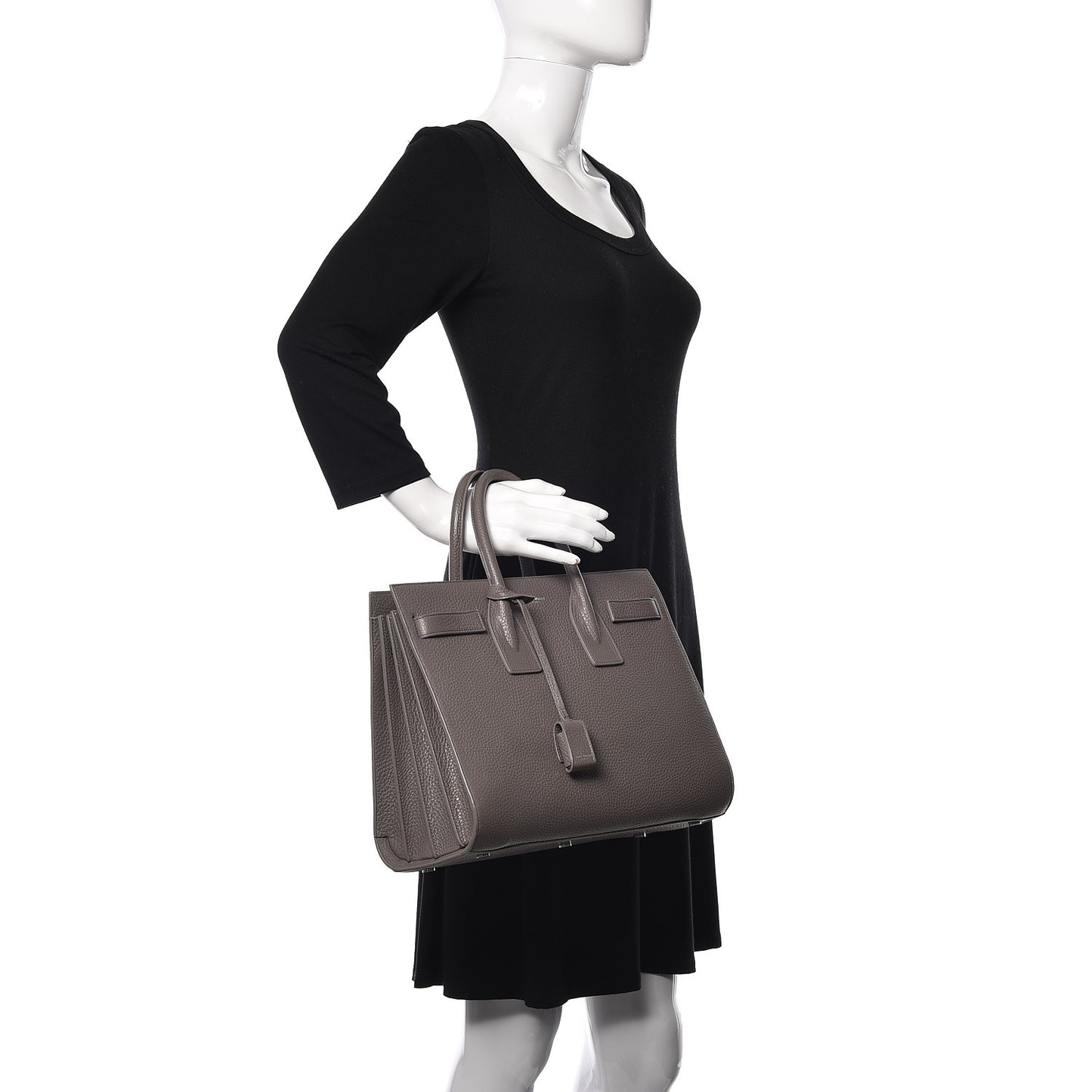 Grained Calfskin Small Sac De Jour Fog