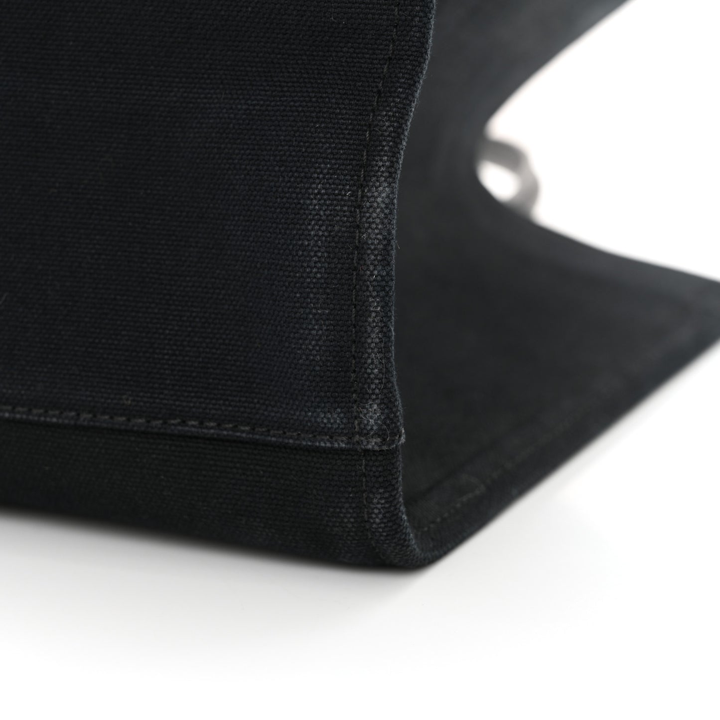 Canvas Suppler Calfskin Cabas GV Signature Tote Black