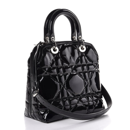 Christian Dior Patent Cannage Granville Small Tote Black 3 of 17