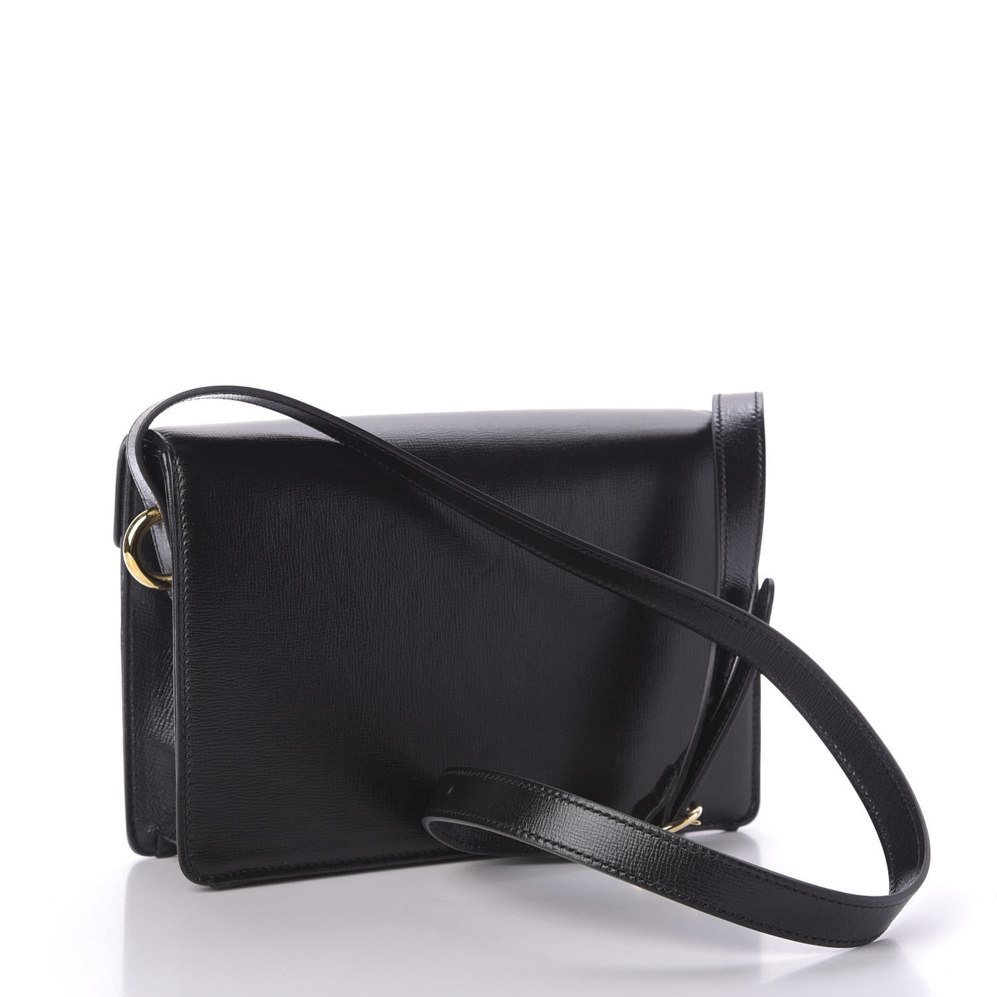 Textured Calfskin Small Torchon GG Ring Shoulder Bag Black