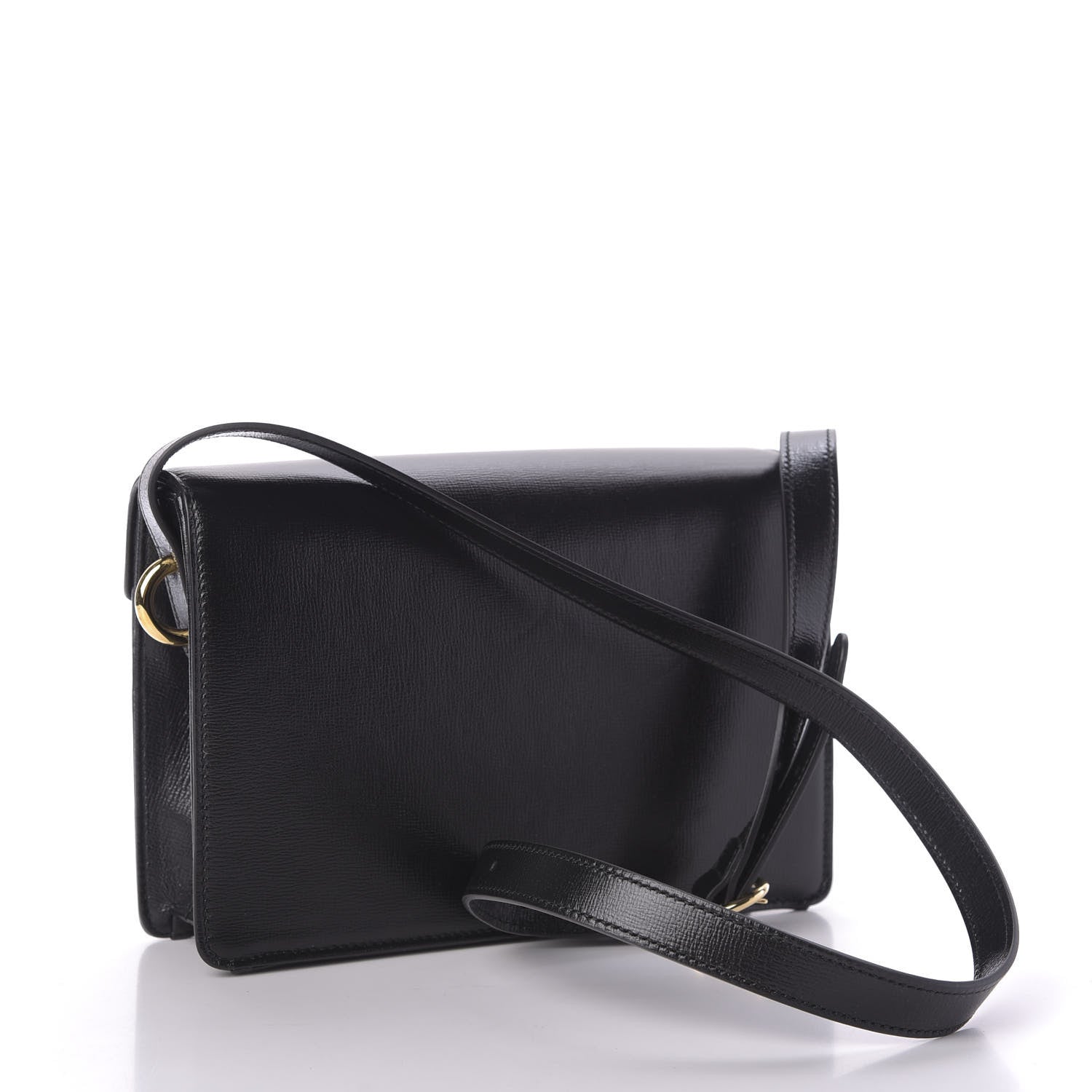 Gucci Textured Calfskin Small Torchon GG Ring Shoulder Bag Black 3 of 9