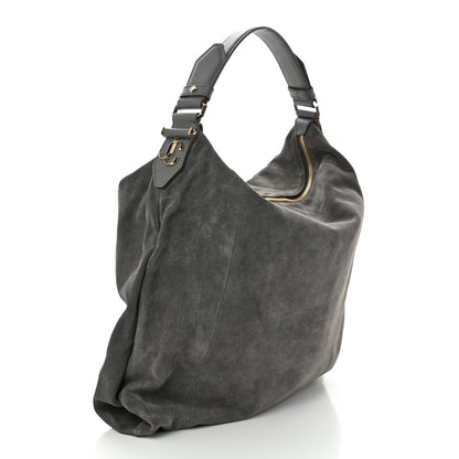 Jimmy Choo Suede Ana Hobo Shopping Tote Storm 3 of 9