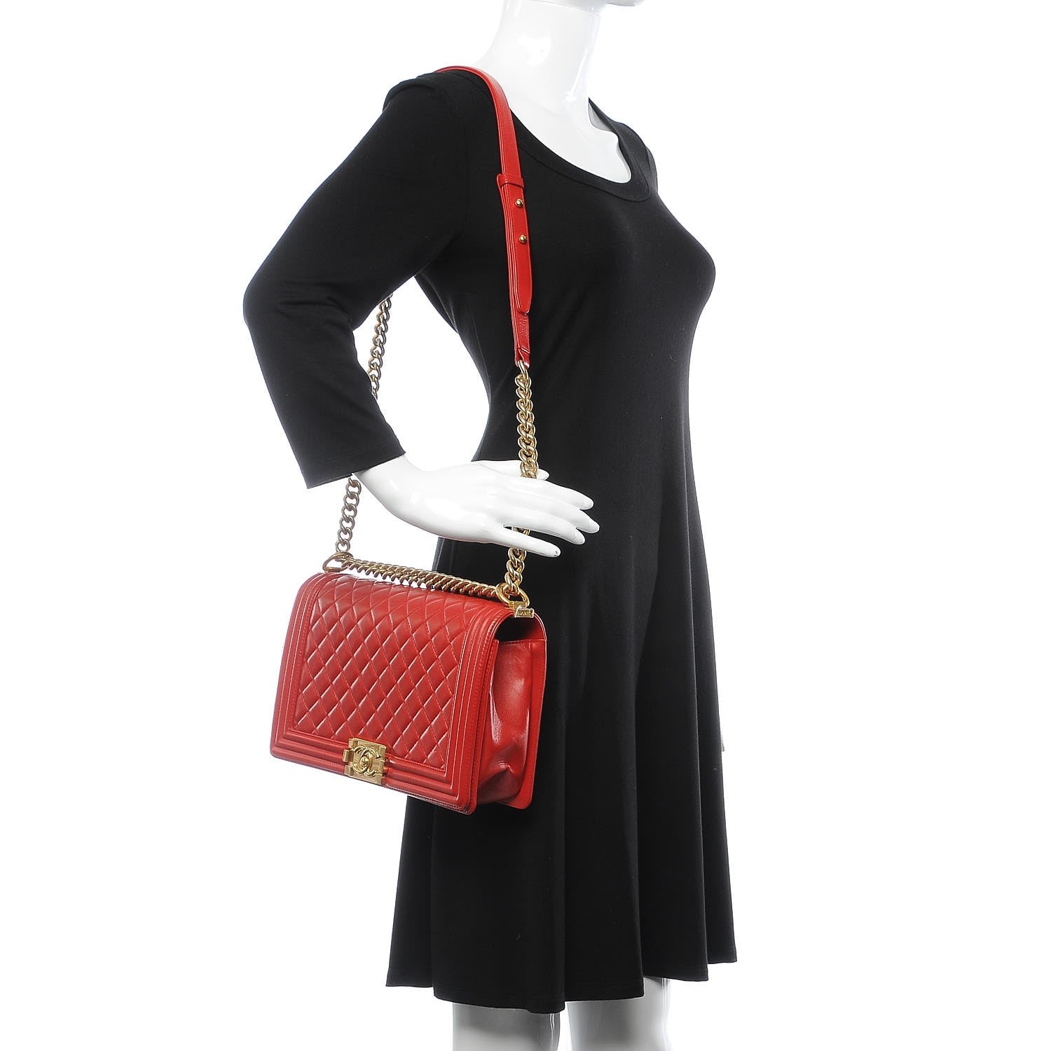 Chanel Calfskin Quilted New Medium Boy Flap Red 2 of 21