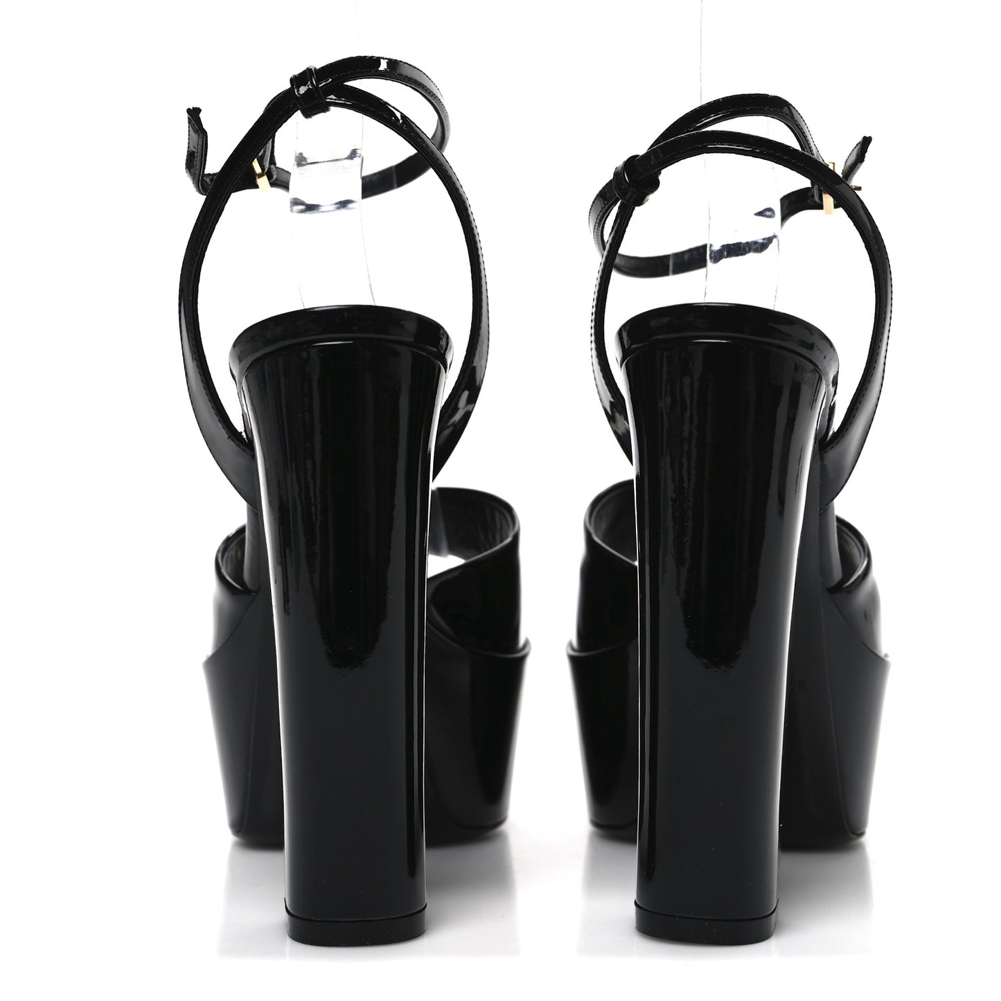 Patent Jodie 95 Platform Sandals 38.5 Black