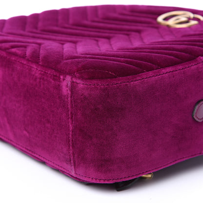 Gucci Velvet Matelasse GG Marmont Dome Backpack Fuchsia Violet Cyclamen 8 of 10