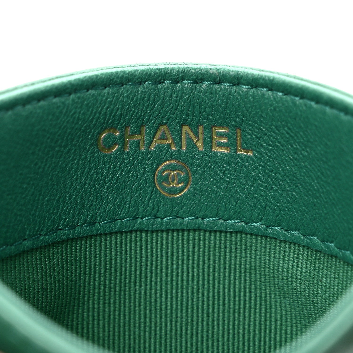 Chanel Lambskin Quilted Card Holder Green 7 of 9