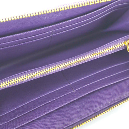 Prada Saffiano Zip Around Wallet Viola Purple 7 of 11