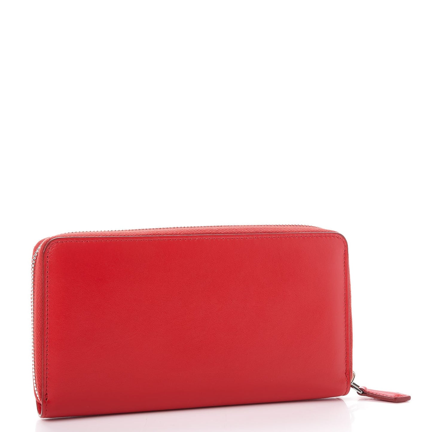 Calfskin Logo Zip Around Wallet Red Black