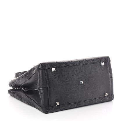 MCM Calfskin Ottomar Monogram Large Essential Tote Black 4 of 9