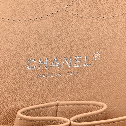 Chanel Patent Chevron Quilted Jumbo Double Flap Beige 7 of 12