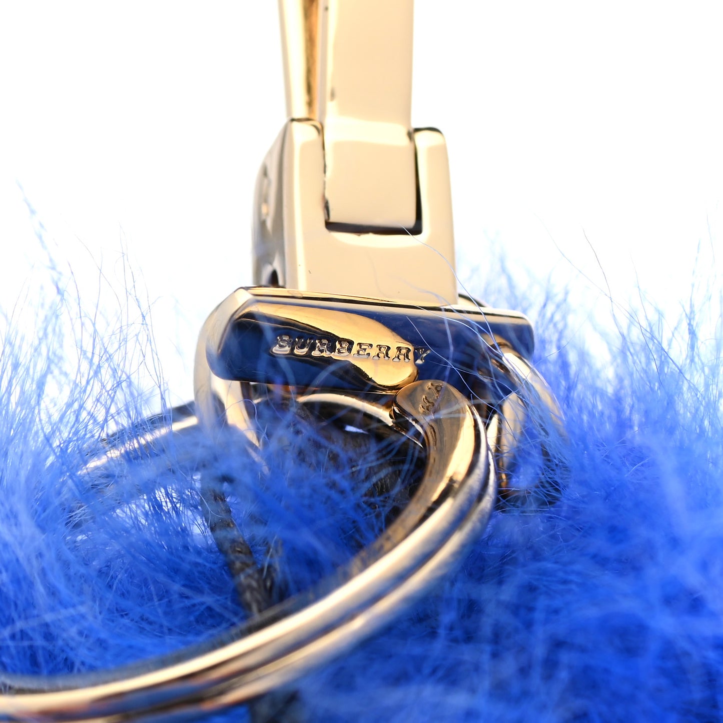 Fur Thomas Pom Pom Teddy Bear Keychain Charm Bright Cornflower Blue