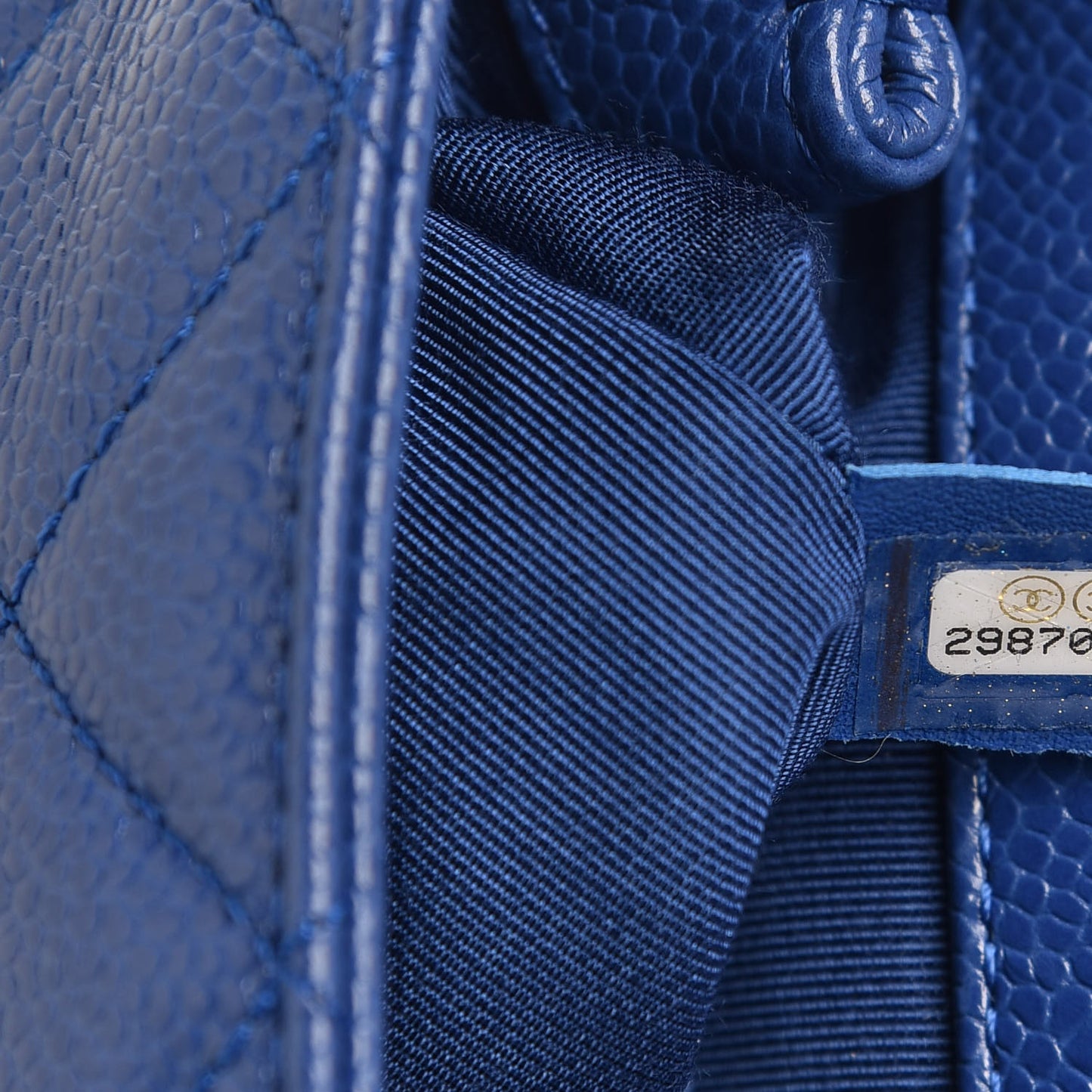 Caviar Quilted Incognito Mini Square Flap Dark Blue