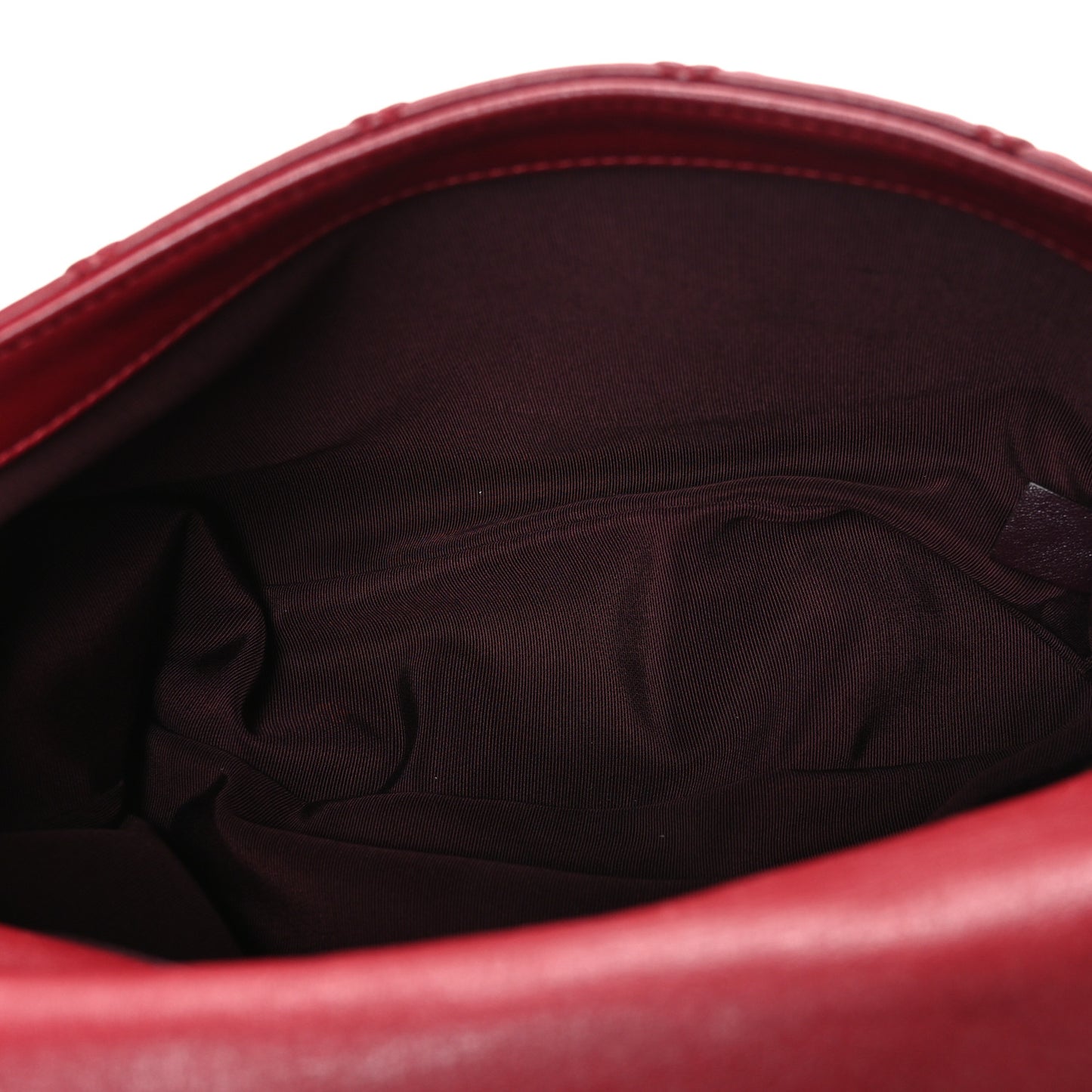 Calfskin Diamond Debossed Large Cosmos Flap Red