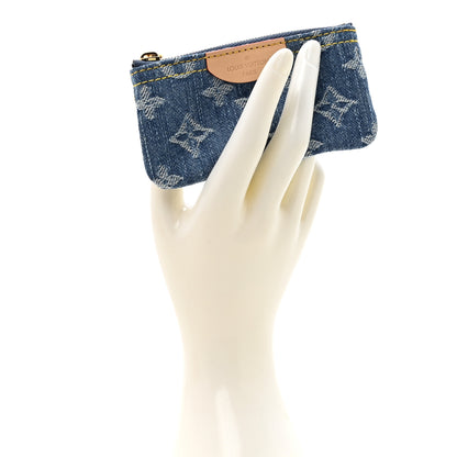 Louis Vuitton Monogram Denim Key Pouch Denim Blue 2 of 7