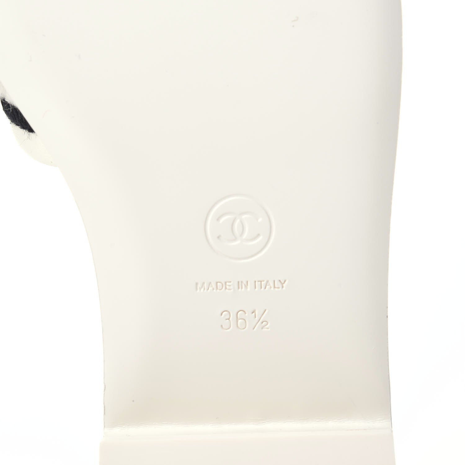 Chanel Lambskin Embroidered Logo Mules 36.5 Ivory Black 8 of 11