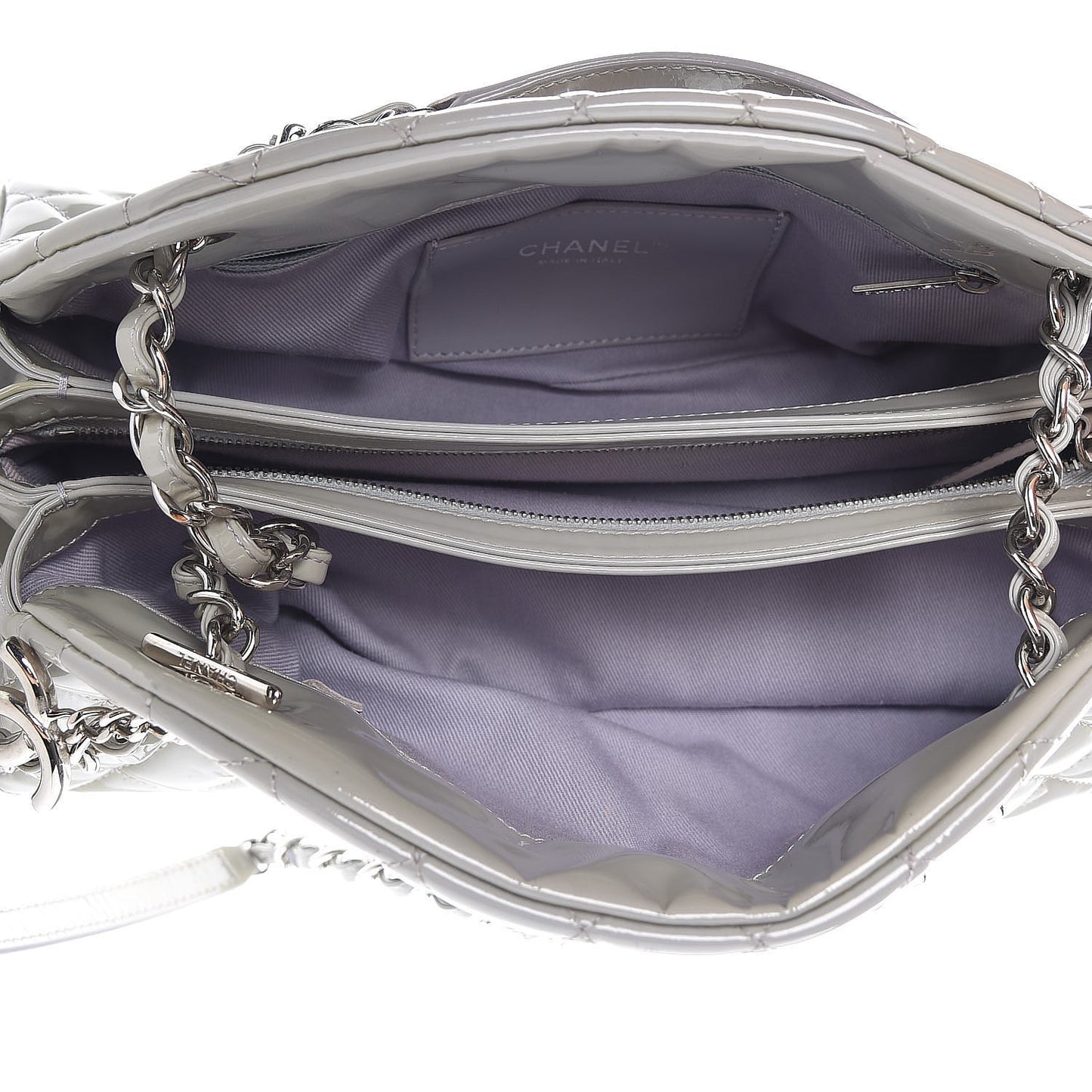 Patent Quilted Medium Just Mademoiselle Grey