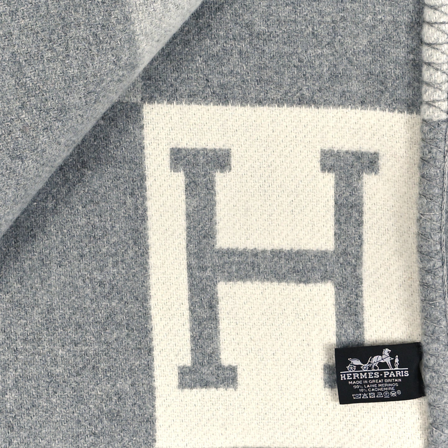 Wool Cashmere Avalon III Blanket Ecru Gris Clair
