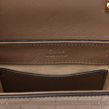 Chloe Calfskin Crocodile Embossed Mini C Bag Taupe 6 of 10