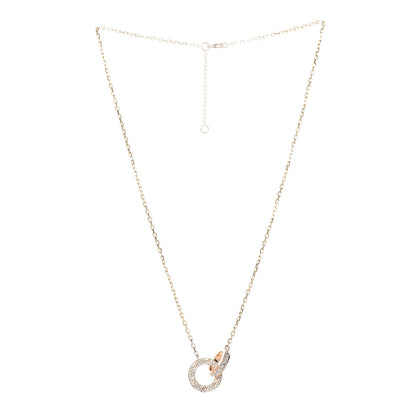 Cartier 18K Pink Gold Diamond Interlocking LOVE Paved Necklace 3 of 7