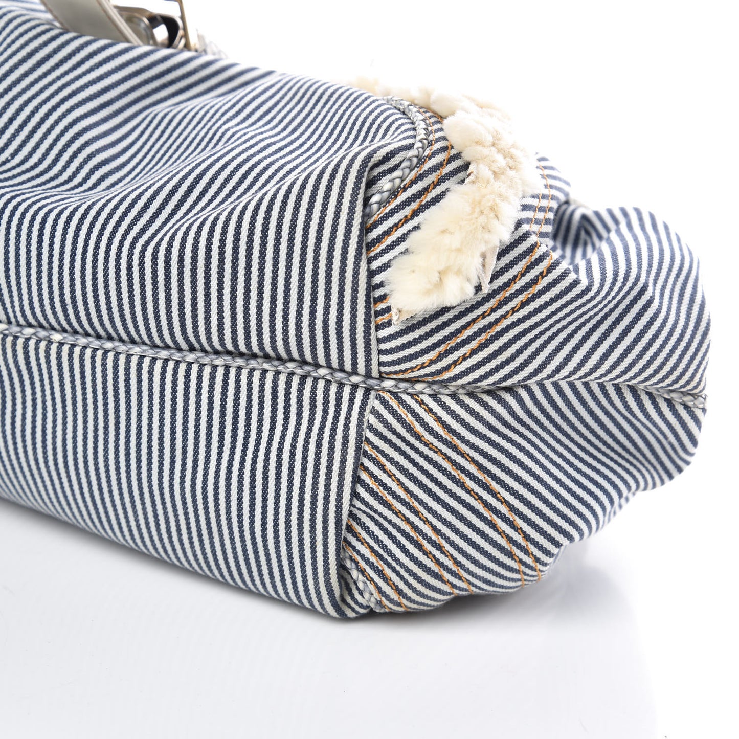 Denim Fur Striped Spy Blue