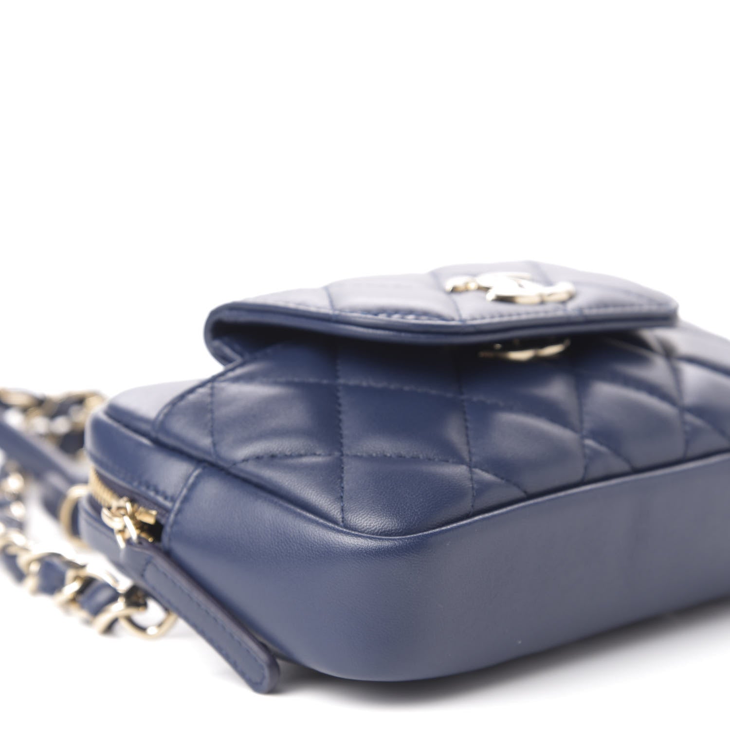 Chanel Lambskin Quilted Waist Bag With Pouch Blue 10 of 11