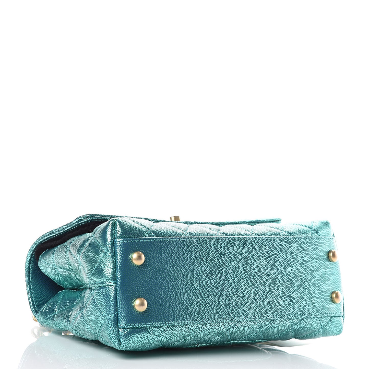 Metallic Caviar Quilted Mini Coco Handle Flap Blue