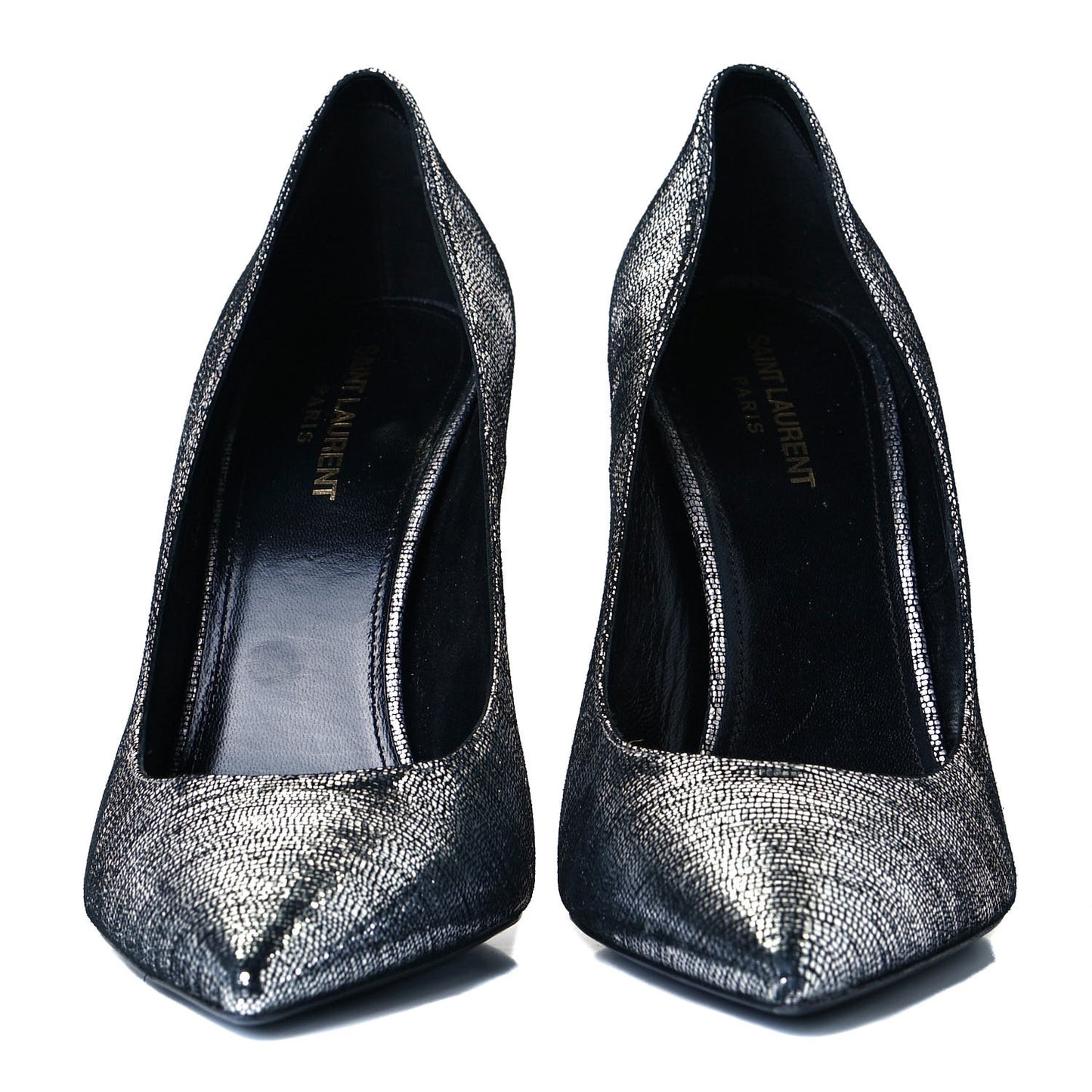 Metallic Calfskin Opyum 110 Pumps 42 Argento