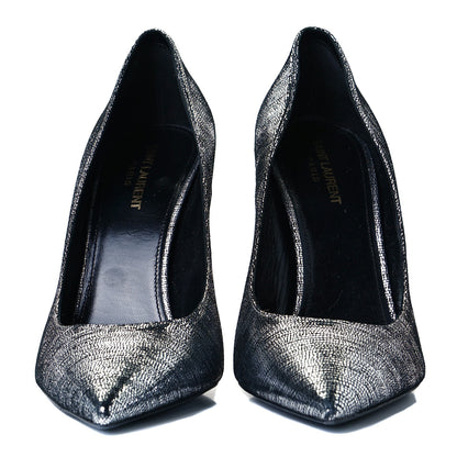 Saint Laurent Metallic Calfskin Opyum 110 Pumps 42 Argento 3 of 8