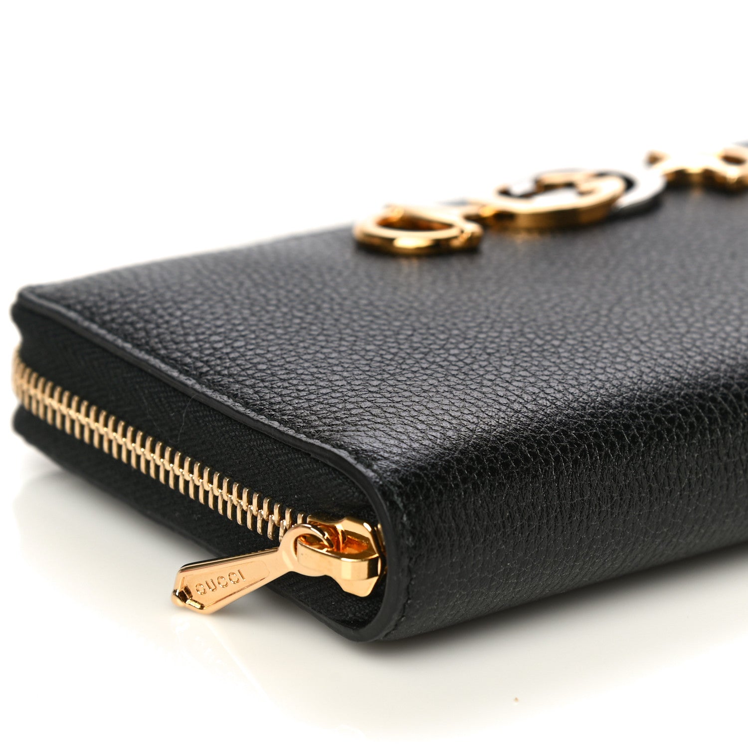 Gucci Grainy Calfskin Zumi Zip Around Wallet Black 7 of 8