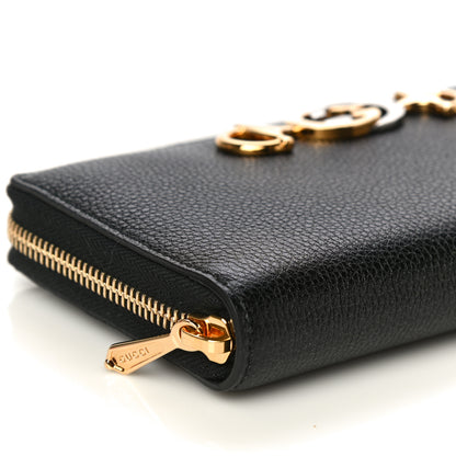 Gucci Grainy Calfskin Zumi Zip Around Wallet Black 7 of 8
