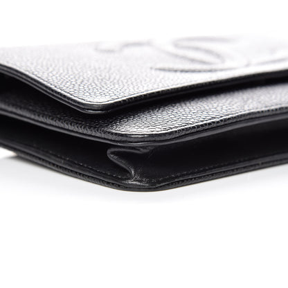 Chanel Caviar Timeless CC Wallet On Chain WOC Black 5 of 14