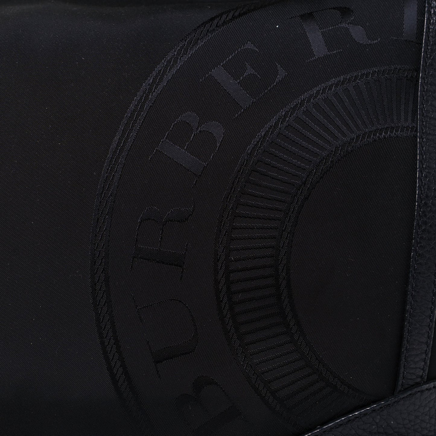 Nylon Calfskin Logo Hobo Black