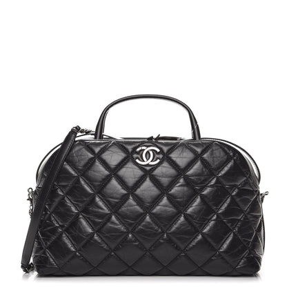 Chanel Aged Calfskin Small Bowling Bag Black 1 of 8