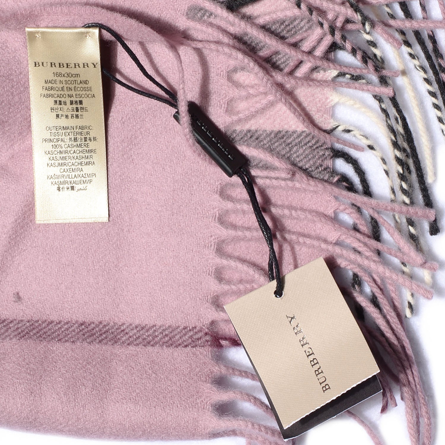 Burberry Cashmere Giant Check Scarf Pink Heather 4 of 5